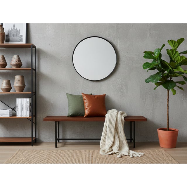 This 1950s slatted bench is a definitive statement of mid-century functionalism, blending organic warmth with industrial...