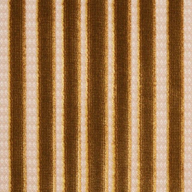 Contemporary Schumacher Chimay Stripe Velvet Fabric in Bronze For Sale - Image 3 of 3
