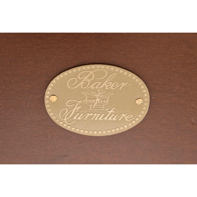 Baker Furniture French Provincial Louis XV Cherry and Burl Wood Extension Dining Table, Newly Refinished For Sale - Image 12 of 13