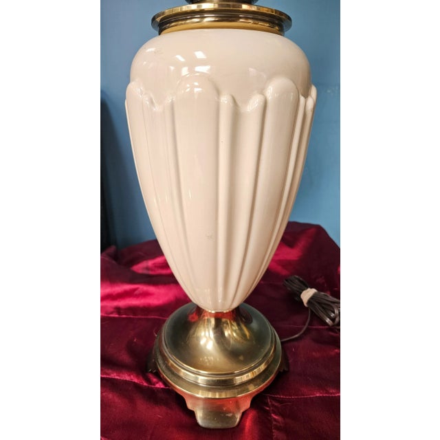 Traditional Vintage Stiffel Lenox Brass Lamp For Sale - Image 3 of 10