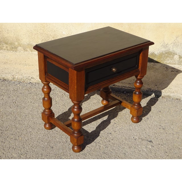 Vintage Bedside Table in Oak, 1980s For Sale - Image 9 of 15