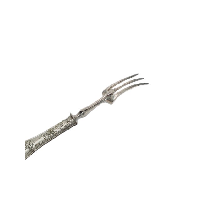 Classicist Silver Roast Fork, France, 1880s For Sale - Image 6 of 14