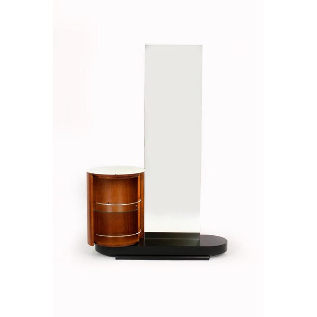 This dressing table with mirror was designed by Jindrich Halabala and manufactured in 1940 by UP Zavody in Czechoslovakia....