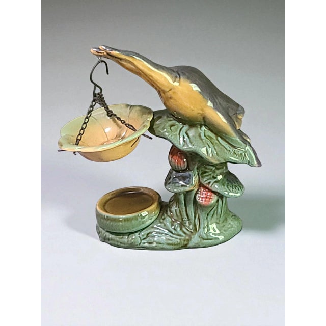 Late 20th Century Majolica Ceramic Frog Incense Scented Oil Burner For Sale - Image 5 of 8