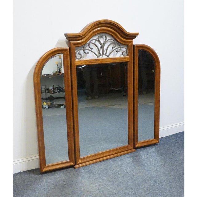 THOMASVILLE FURNITURE Renaissance Collection Solid Oak 55" Tri-View Mirror 34511-260 53.5" High 55" Wide 2.5" Deep We...