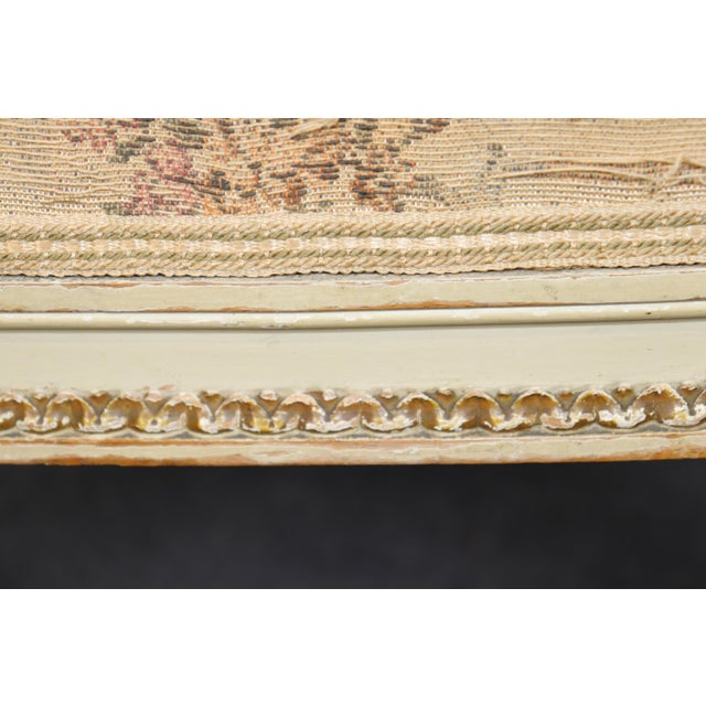 Wood Pair French Louis XVI Style Parcel Gilt Armchairs For Sale - Image 7 of 11