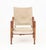 Kaare Klint (Danish, 1888-1954) Model KK47000, Safari Lounge Chair, ash wood frame with tan leather straps and canvas seat...