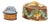 Polychrome Glazed Ceramic Game Pie Dishes, 2 For Sale