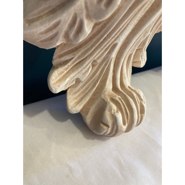 Vintage Concrete Wall Shelves Pair With Acanthus Detail For Sale - Image 10 of 13