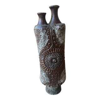 Textured Ceramic Vase, Vintage For Sale
