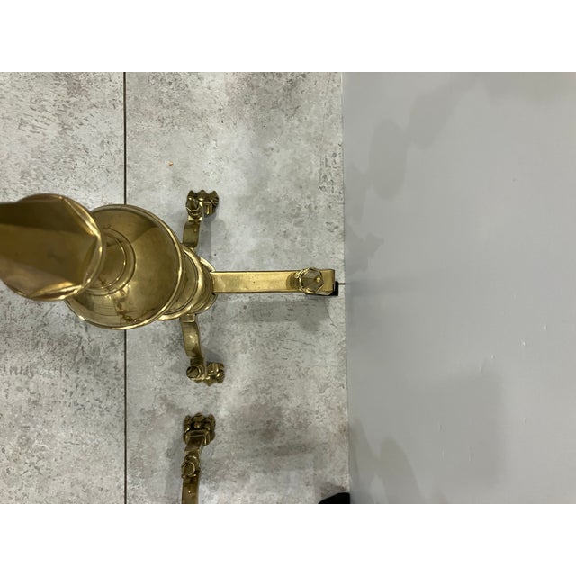 Pair of 1980s Brass Andirons For Sale - Image 9 of 9