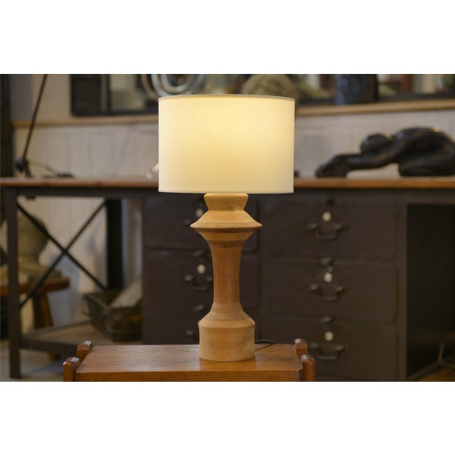 Vintage Oak Table Lamp, 1950s For Sale - Image 6 of 9