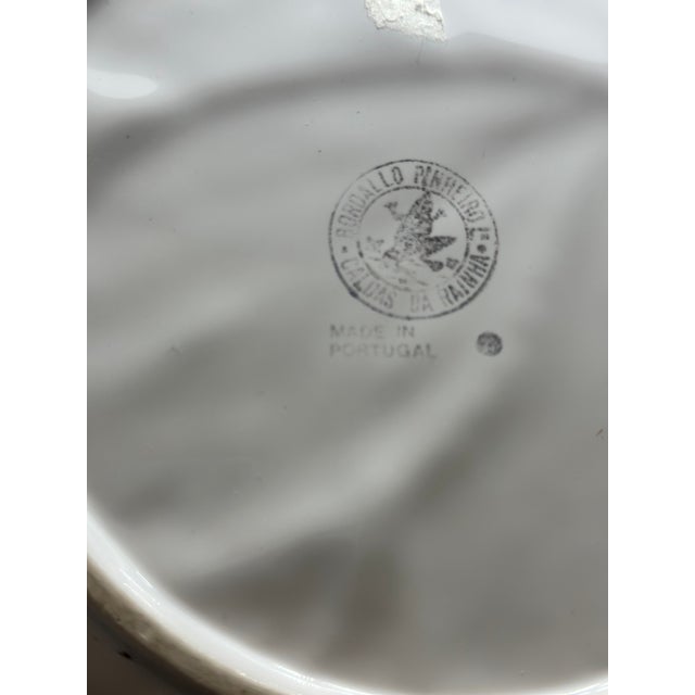 Bordallo Pinheiro Vintage Bordallo Pinheiro White Plates, Pair For Sale - Image 4 of 5