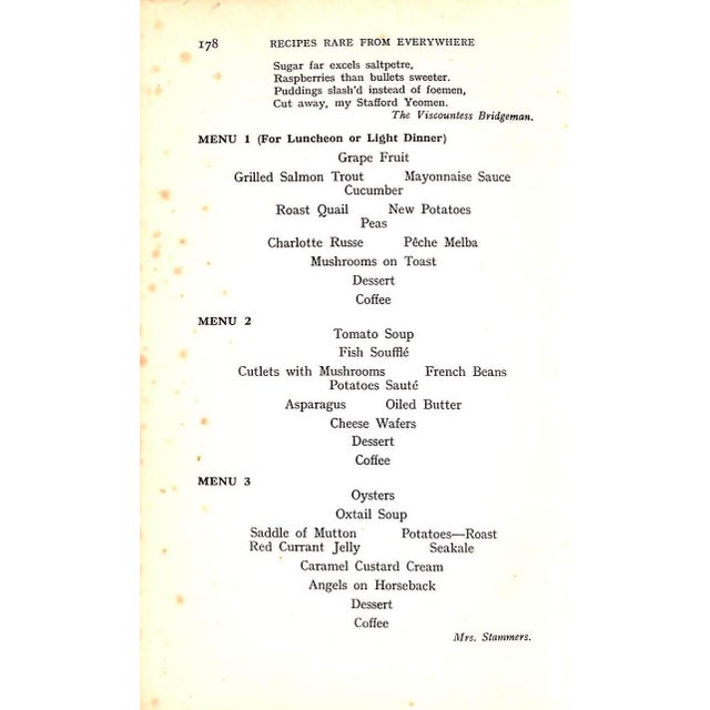 Paper "Recipes Rare From Everywhere" 1933 Peto, Mrs. Geoffrey [Collected By] For Sale - Image 7 of 11
