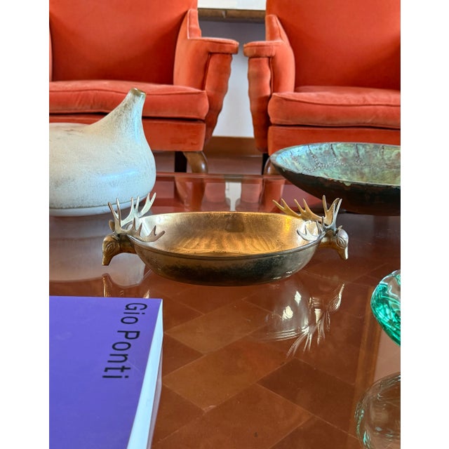 Mid-Century Modern Brass Deers Centerpiece / Bowl, France 1970s For Sale - Image 16 of 17