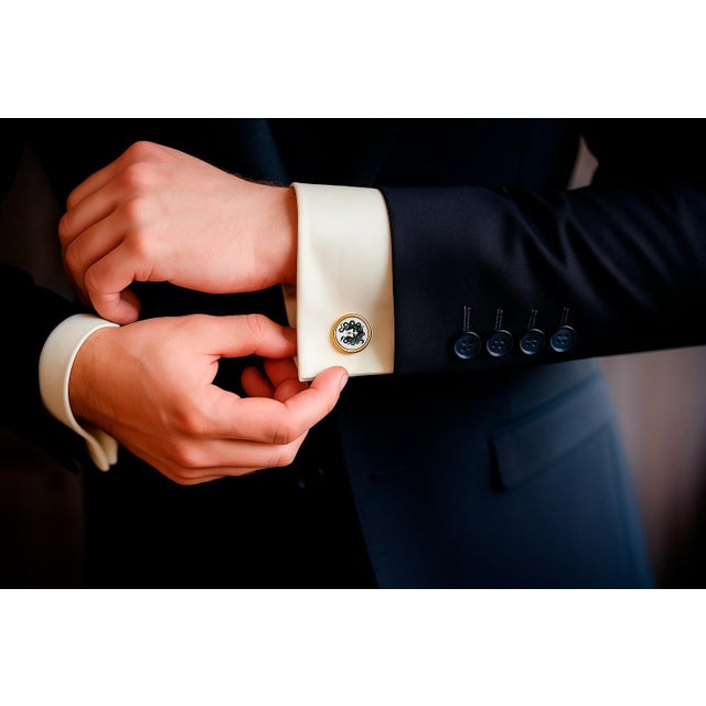 Mother Of Pearl Cufflinks. Medusa Cufflinks. Unisex cufflinks silver 925 + 14k gold finish. Metal: 925 silver + 14k gold...