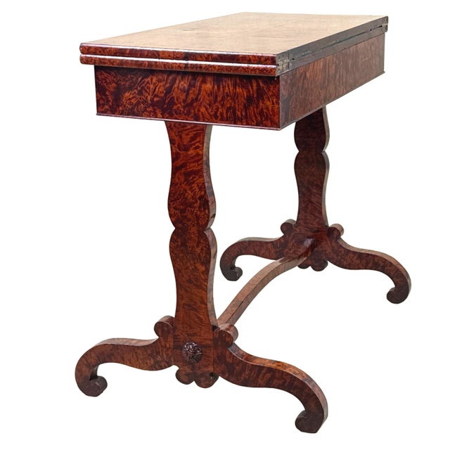 Hollywood Regency 19th Century Thuya Wood Card Games Table, 1840 For Sale - Image 3 of 15