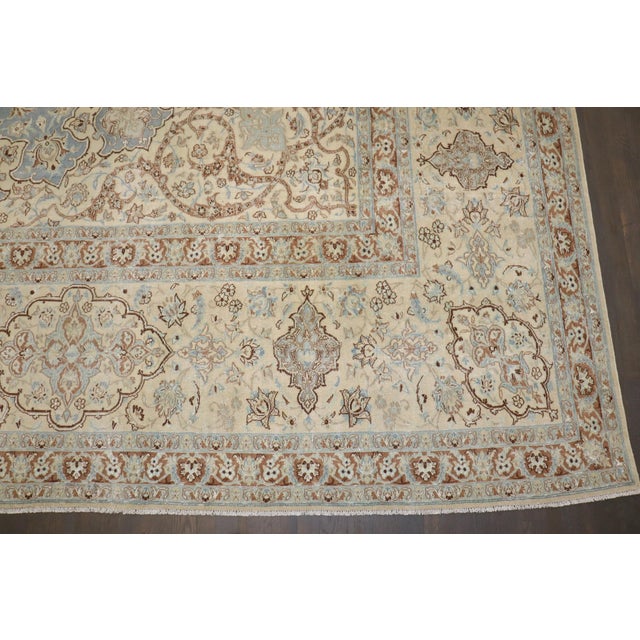 Early 20th Century Light Blue Yellow Oversize Nain Rug - 12'7" x 19'7" For Sale - Image 4 of 11