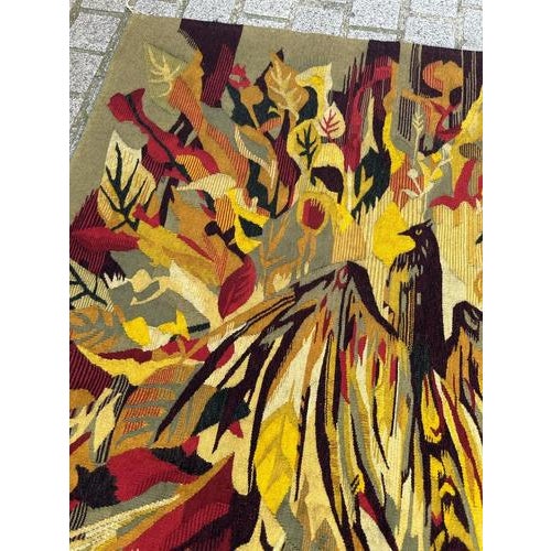 1960s Vintage Aubusson Tapestry with Herve Lelong Design, 1960s For Sale - Image 5 of 18