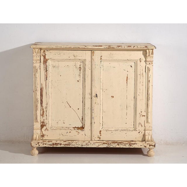 Wood Small Vintage White Buffet, 1920s For Sale - Image 7 of 11