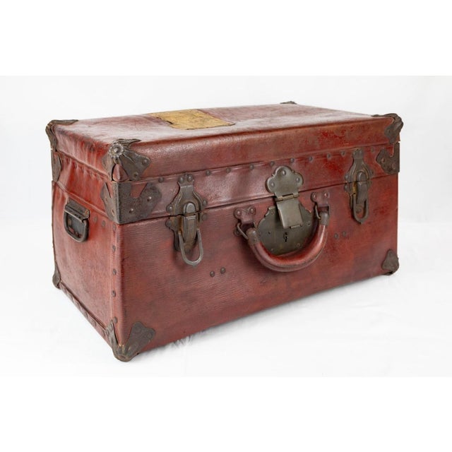Pressed Cardboard Trunk Suitcase, 1920s For Sale - Image 10 of 12