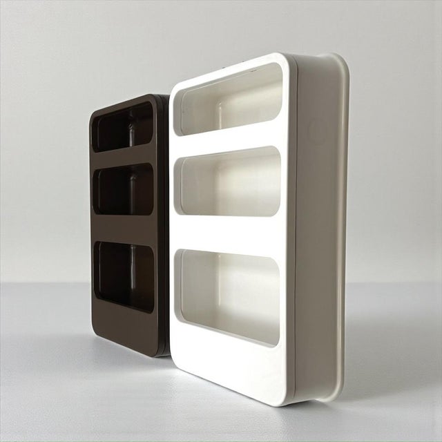 Modern Plastra Modular Wall Shelves attributed to Jean-Lin Viaud for Prisunic, France 1970s, Set of 2 For Sale - Image 3 of 18
