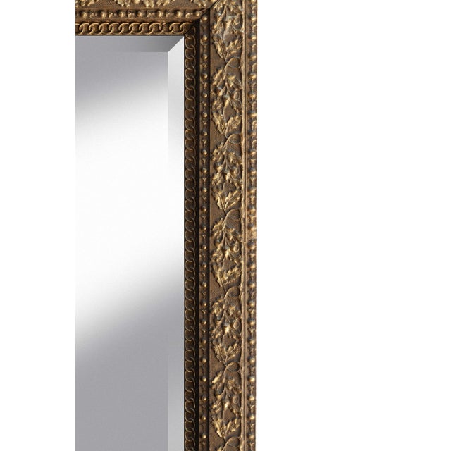 Early 20th Century Victorian Gessoed Wood Mirror in Melon/Coral For Sale - Image 5 of 7
