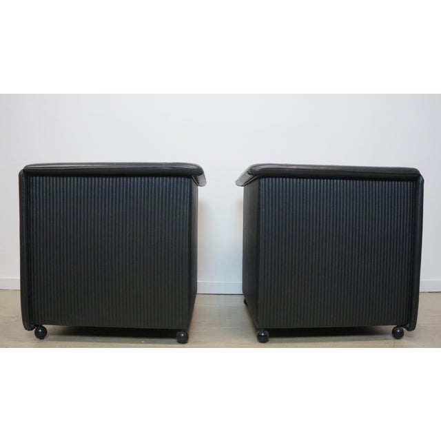 Wittmann Set of Vintage Leather Club Chairs by Paolo Piva for Wittmann, 1980s For Sale - Image 4 of 7