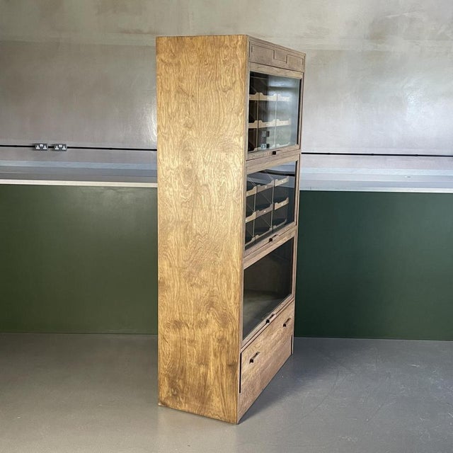 Vintage Haberdashery Cabinet with Wooden Handles and Glass Fronts, 1940s For Sale - Image 10 of 11