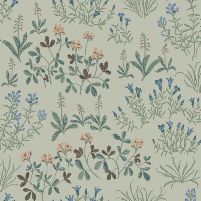 SAMPLE - Boråstapeter Noras Äng Wallpaper In Mineral For Sale