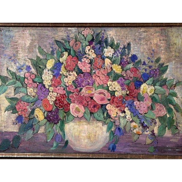 Dorothea Litzinger (American 1889-1925) Large Scale Floral Still Life, oil on canvas, signed upper left, framed....