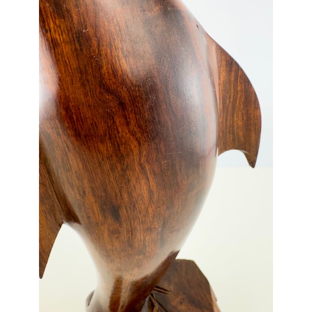 Vintage Hand-Carved Wood Dolphin Sculpture For Sale - Image 10 of 11