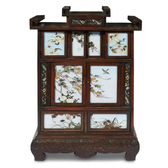 Japanese Table Cabinet with Cloisonne Panels Attributed to Namikawa Sosuke For Sale - Image 10 of 13