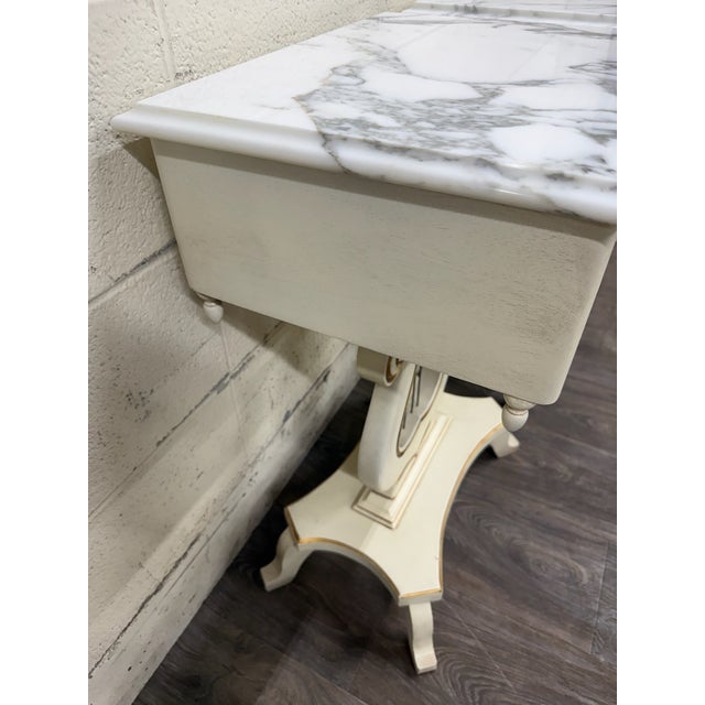 Vintage Hollywood Regency Marble Top Nightstands - Pair For Sale - Image 9 of 16