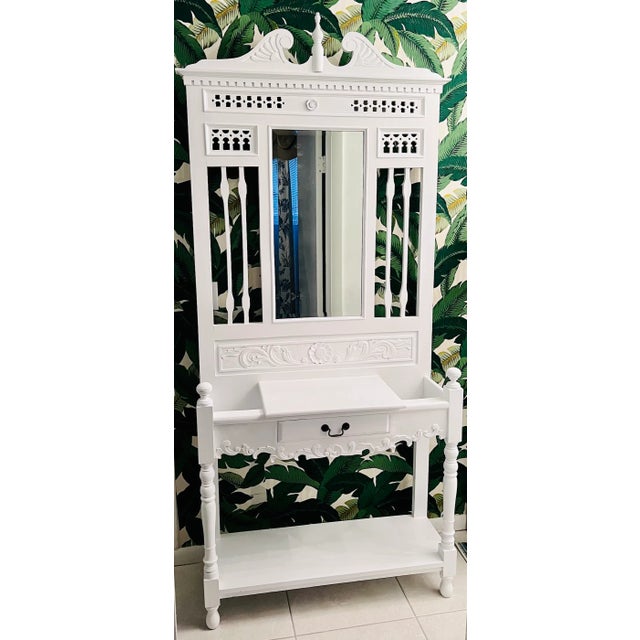 Early 20th Century Early 20th Century White Hall Tree For Sale - Image 5 of 6