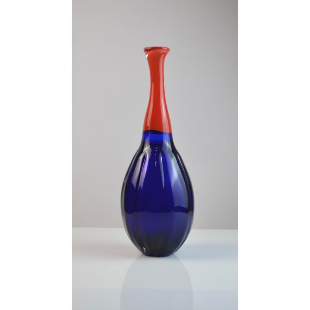 Hand Blown Glass Soliflore Vase, 1980s For Sale - Image 9 of 9
