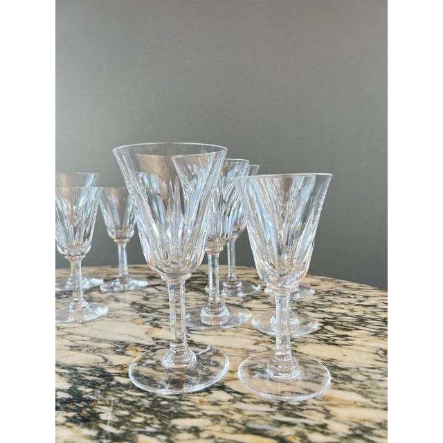 20th Century Crystal Glassware Service with Cerdagne Pattern from Saint Louis, Set of 12 For Sale - Image 4 of 10