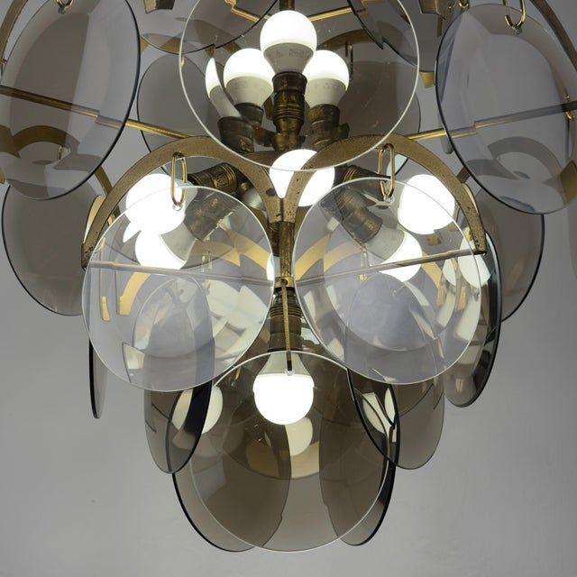 Vintage Italian Smoked Murano Chandelier by Gino Vistosi, 1970s For Sale - Image 13 of 18