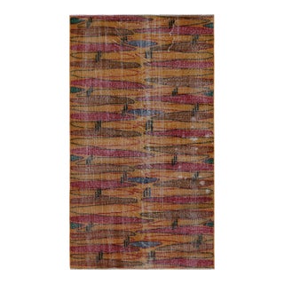 1960s Vintage Zeki Müren Art Deco Rug With Geometric Patterns For Sale