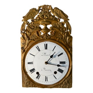 Antique, French, Repousse, Comtoise Stunning Wall Clock, 1800s Working For Sale