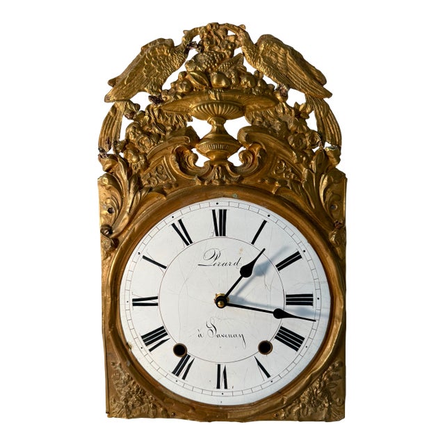 Antique, French, Repousse, Comtoise Stunning Wall Clock, 1800s Working For Sale