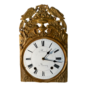 Antique, French, Repousse, Comtoise Stunning Wall Clock, 1800s Working
