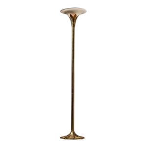 Mid 20th Century Brass Torchiere Style Lamp