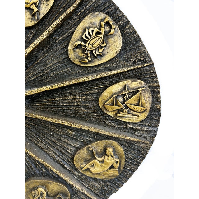 Paul Evans 20th C. Mid-Century Modern Brutalist Fiberglass Zodiac Wall Sculpture, J. Segura For Sale - Image 4 of 10