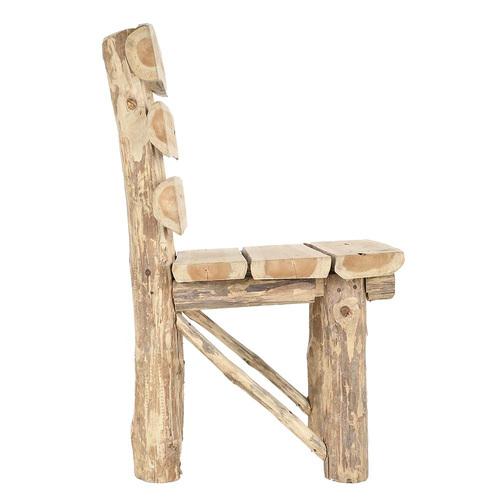 Bring a touch of nature and authenticity to your space with this stunning wooden log chair. Measuring 86 cm in height, 46...