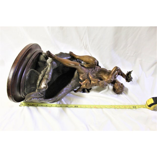 Art Nouveau Original Female Nude on a Shell with Putti Art Nouveau 1890 s Signed For Sale - Image 3 of 17