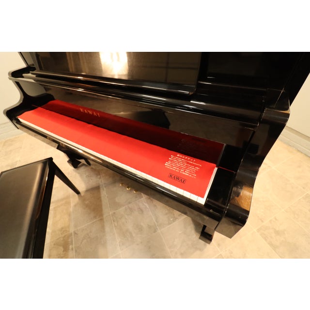 1980s Kawai Us-55 Professional Japanese Upright Grand Piano — Polished Ebony For Sale - Image 17 of 17