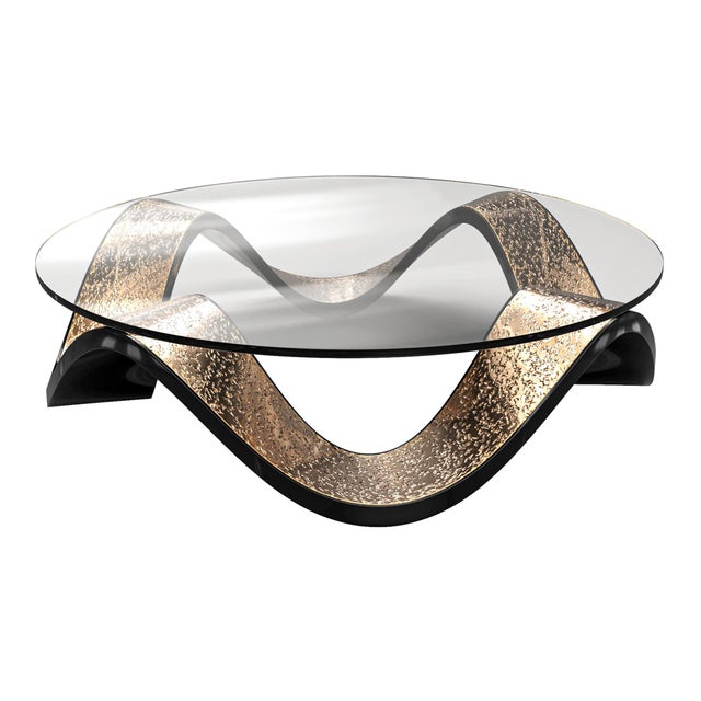 "Amendola" Coffee Table, Stainless Steel and Special Textured Bronze For Sale - Image 4 of 6