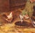 19th C. French Oil on Canvas Chicken Painting in Gilt Frame Signed H. Forestier For Sale - Image 9 of 12
