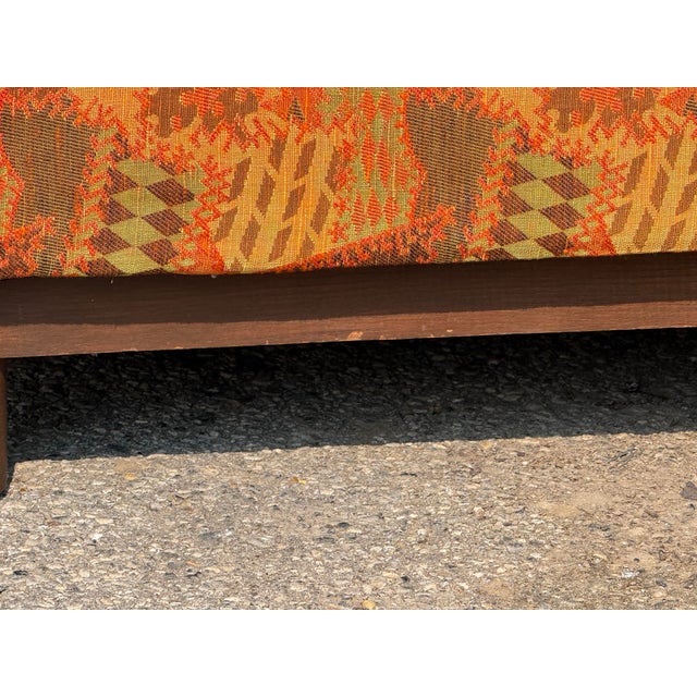 Mid 20th Century Signed Selig of Monroe Mid-Century Modern Geometric Pattern Pit Loveseat For Sale - Image 5 of 12